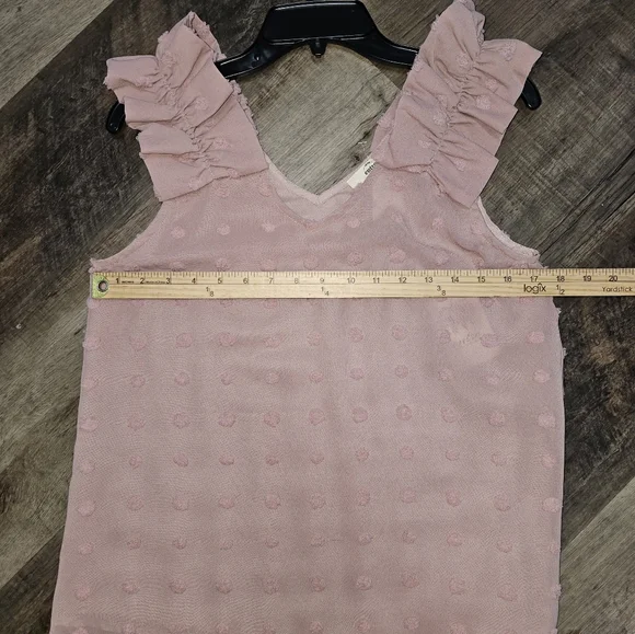 entro, Women's Size Small Elegant Pink Sleeveless Top with Ruffle Details, NWT - Picture 10 of 12